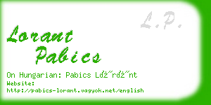 lorant pabics business card